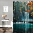 thumbnail image 2 of Shangniulu Shower Curtain for Bathroom with Hooks,Without Odor Polyester Fiber Material,Autumn Waterfall Bathroom Decorative Shower Curtains Water Repellent Washable White, 2 of 7