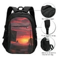 thumbnail image 3 of Cauagu Sunset Western Desert Cowboy Print Travel Laptop with USB Charging Port,Extra Large Backpack College Backpack Business Work Bag Casual Daypack Perfert for Men Women, 3 of 7