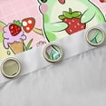 thumbnail image 5 of Feelyou Kawaii Green Frog Black Out Curtains for Kids, Cartoon Strawberry Fruit Curtains Pack of 2 (42x63 Each), Girly Pink Buffalo Bedroom Curtains, Blackout Curtains Room Decor, 5 of 7