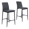 thumbnail image 1 of Set of 2 Bancos Alto, con Respaldo y Reposapié, Color Gris HOMEMAKE FURNITURE Moderno, 1 of 6