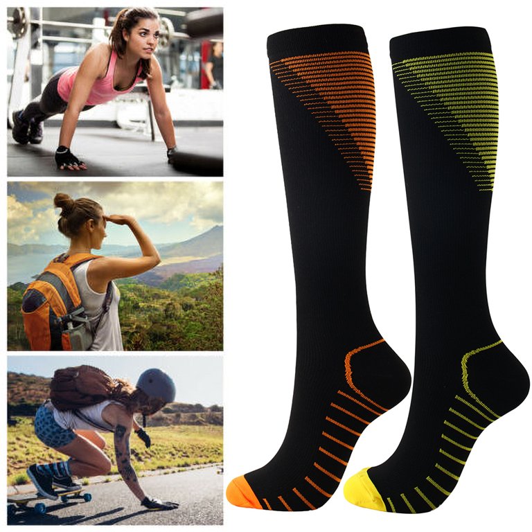 Travel Flight Compression Leggings Socks Stockings (Orange) : :  Fashion
