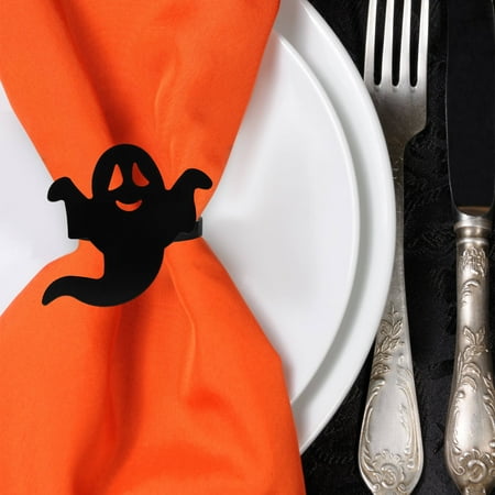 

BRIGHTFUFU 4Pcs Napkin Buckle Ghost Shape for Table Decoration and Accessory