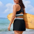thumbnail image 4 of Fwqbns Women's High Waisted Two Piece Sets Color Block Sporty Athletic Bathing Suits for Beach Vacation Swimming, 4 of 9