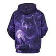 thumbnail image 2 of LAOLIUSN Men’s 3D Wolf Hoodie All Over Print Pullover Hooded Sweatshirt, Galaxy Moon Wolf Pack Graphic, Soft Stretch Polyester Spandex, S-4XL, 2 of 7
