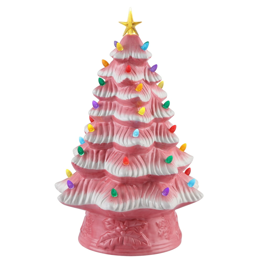 Mr. Christmas Ceramic Nostalgic Tree, 16", Pink