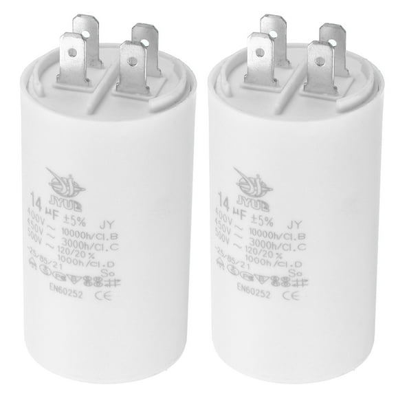 Uxcell CBB60 14uf Run Capacitor,2Pcs AC450V 4Pin Double Insert for Motor Star 74x40mm
