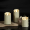 thumbnail image 3 of Cacou 3-Pack Flickering LED Flameless Candles with Remote Control for Home Decor and Mood Lighting, 3 of 7