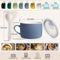 thumbnail image 2 of Cuencos de sopa Wareland de cerámica de 900 ml con asas y cucharas, juego de 2, 2 of 9