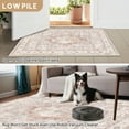 thumbnail image 4 of 5'x7' Traditional Area Rugs for Living Room, Non-Slip Indoor Thin Carpet for Bedroom, Foldable Persian Medallion Rugs,Pink, 4 of 5