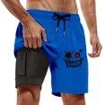 thumbnail image 2 of Mens Swim Trunks with Compresssion Liner 2026 Summer Casual Elastic Waist Board Shorts with Pockets Swim Shorts Beachwear, 2 of 5
