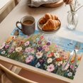 thumbnail image 3 of Watercolor Flower Placemats Set of 8, Vintage Oil Painting Colorful Floral Ocean Ship Non-Slip Place Mats Washable Table Mats for Kitchen Dining Table Decorations Indoor/Outdoor, 3 of 9
