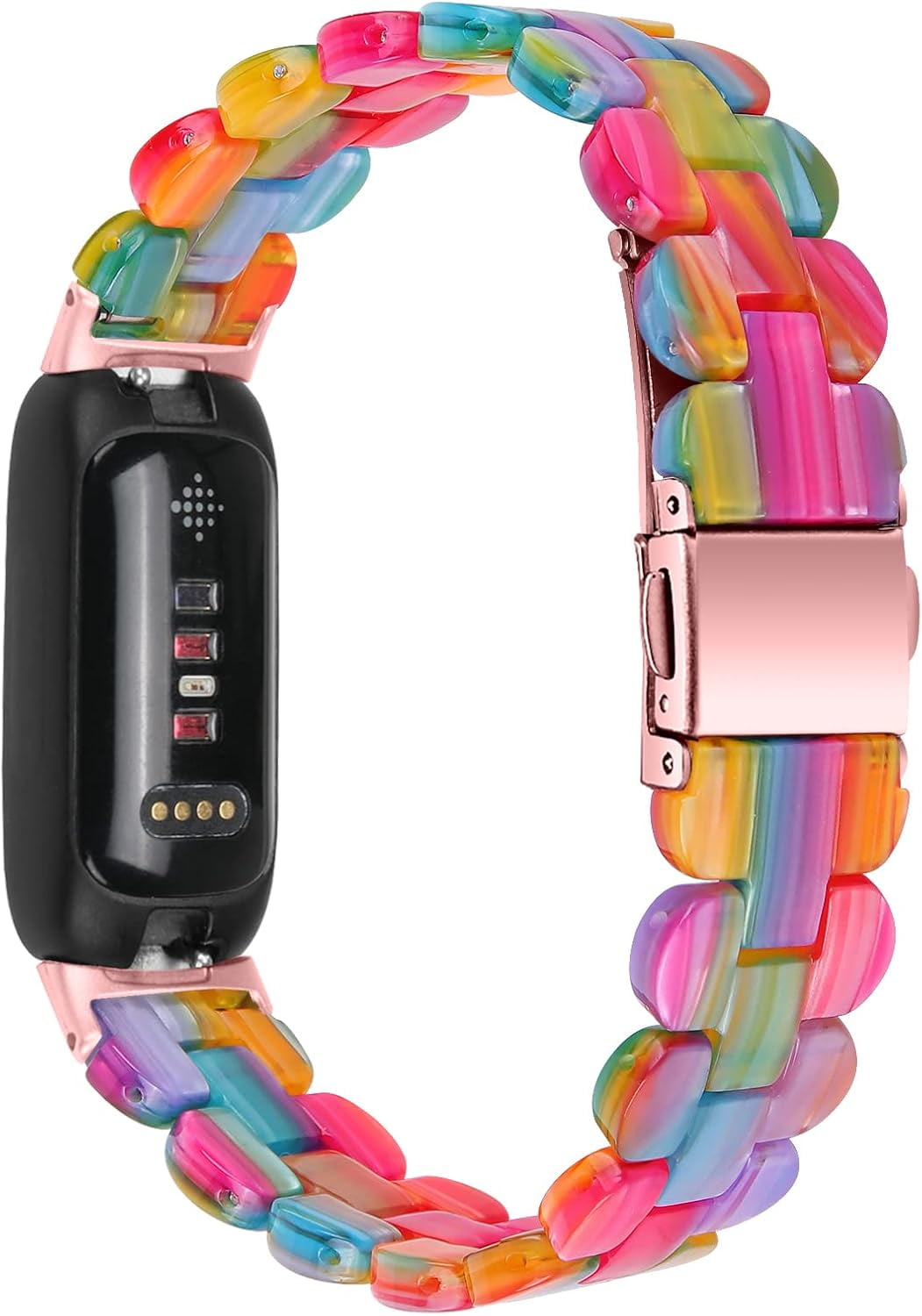REQO Resin Bands Compatible with Fitbit inspire 3 Health & Fitness Tracker Watch, Replacement Stylish Bracelet Resin Sport Strap Wristbands for Fitbit inspire 3 for Women Men Girl Boy