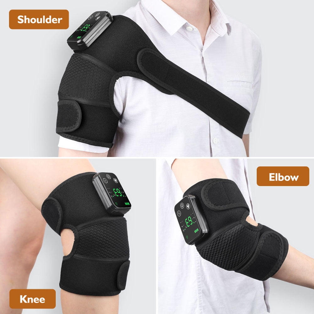 Hiroke Heated Knee Massager Rechargeable Heated Knee Brace, Leg Shoulder Pain Relief for Women Men