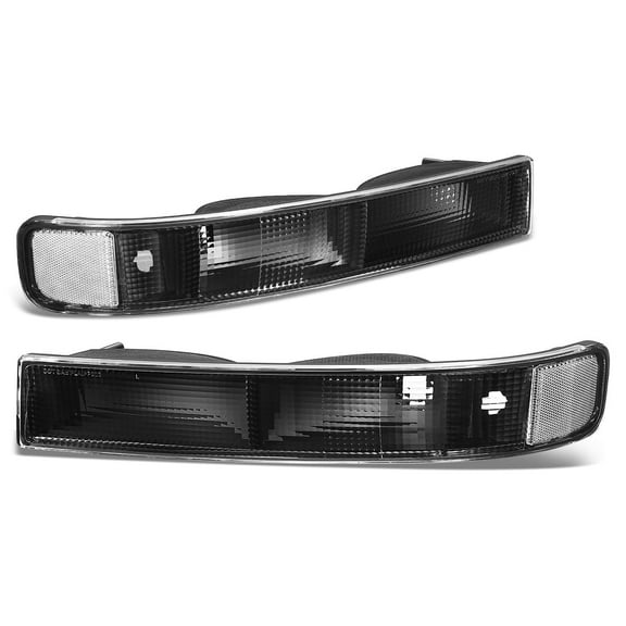 DNA Motoring FOR 03-24 Chevy Express GMC Savana Bumper Parking Turn Signal Light Pair Black/Clear