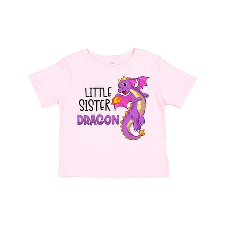 

Inktastic Little Sister Cute Purple Dragon Gift Toddler Toddler Girl T-Shirt