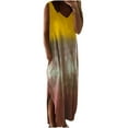 thumbnail image 2 of Aboser Womens Casual T-shirt Dresses V Neck Sleeveless Long Dress Tie Dye Maxi Dresses Summer Loose Fit Tank Dress with Pockets, 2 of 3