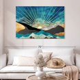 thumbnail image 2 of Elephant Stock Sunrise Abstract Wall Art - Horizontal Canvas Wall Art - Living Room Wall Decor - Nature Canvas - Teal And Blue Decor - 48" x 32", 2 of 8
