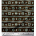 thumbnail image 1 of Soimoi Brown Cotton Voile Fabric Artistic Floral Decor Fabric Printed Yard 56 Inch Wide, 1 of 3