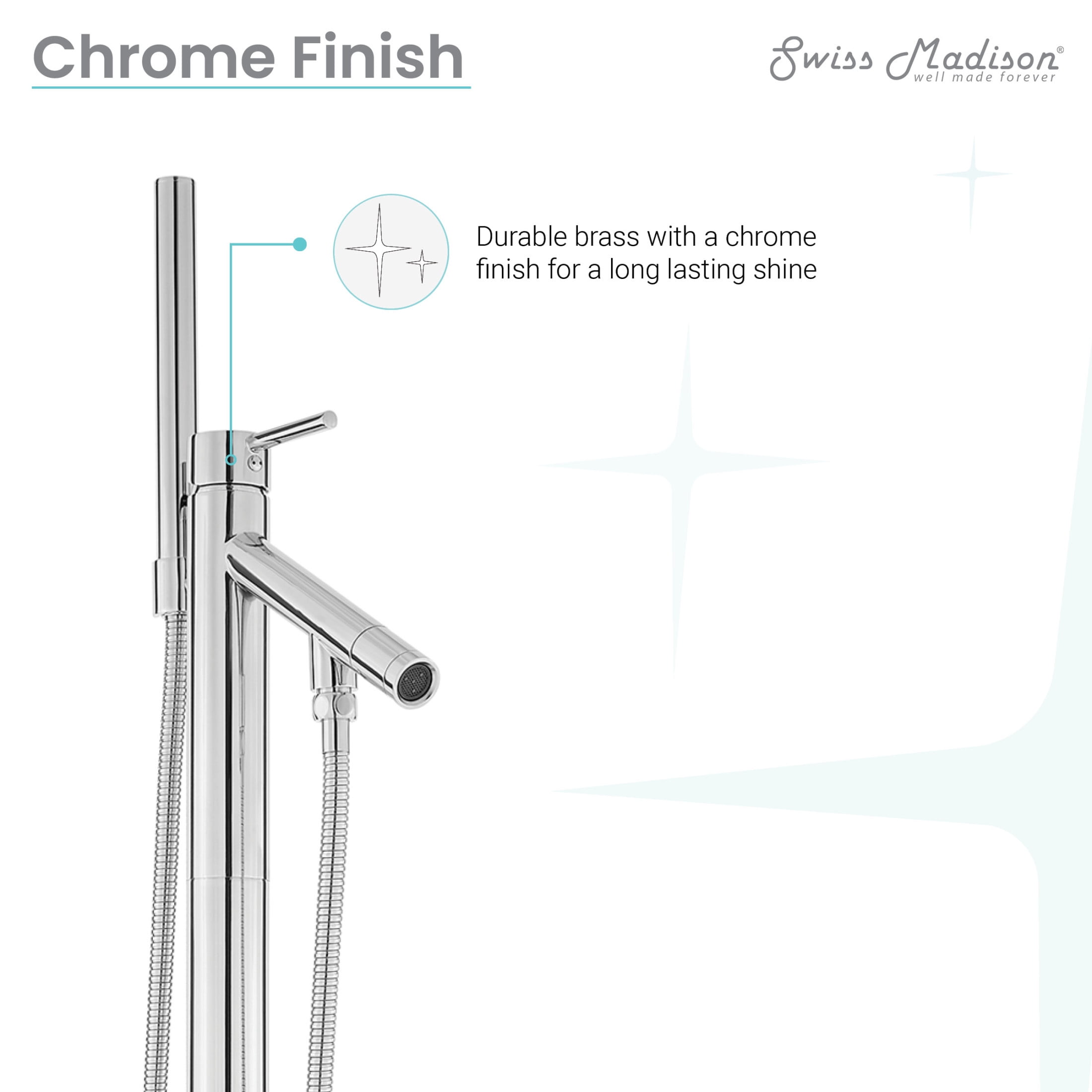 Nantes Freestanding Bathtub Faucet in Chrome