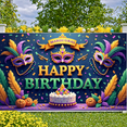 thumbnail image 6 of Colorful Banner Masquerade Mask Birthday Party Display Feather Decor Star Pattern Masquerade Backdrop for Birthday Party Masquerade Ball Photo Shoot, 6 of 9
