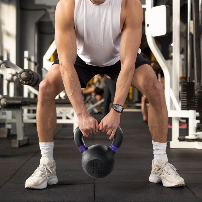 BalanceFrom Cast Iron Kettlebell, Single, 40 lbs - Walmart.com