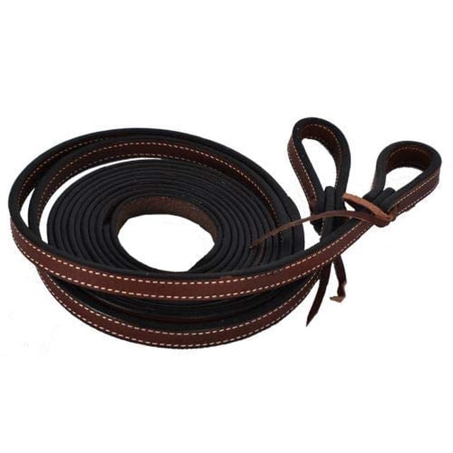 Showman 8' Dark Brown Leather Split Reins w/Leather Tie Bit Loops! New Horse TACK!