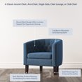 thumbnail image 4 of BELLEZE Elegant Tufted Barrel Accent Chair - Berlinda (Navy Blue), 4 of 7