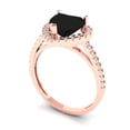 thumbnail image 2 of Halo Engagement Ring for Women - 2.285ct Natural Onyx in 14K Rose Gold Promise Ring, 2 of 6