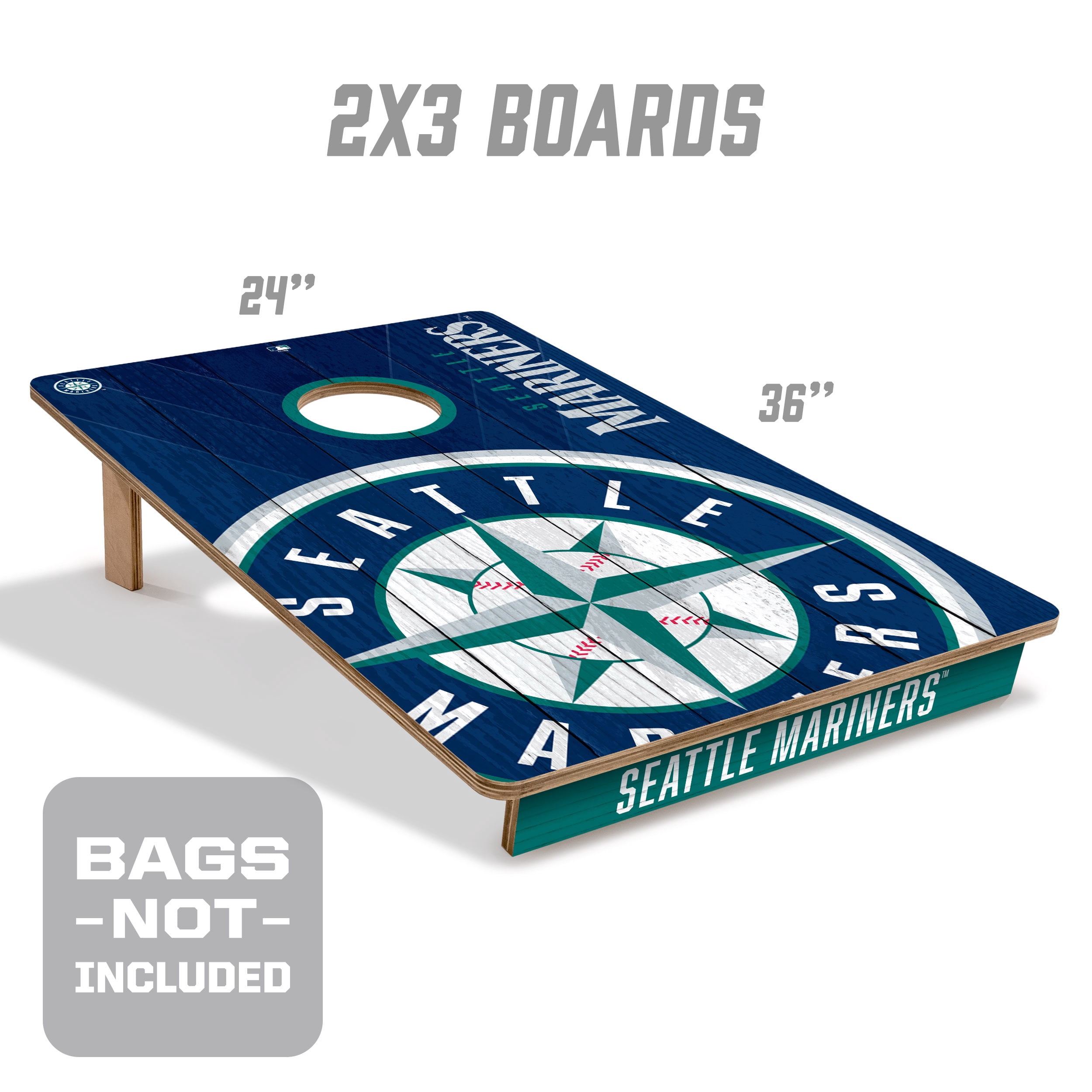 YouTheFan MLB Seattle Mariners 2' x 3' Cornhole Game No Bags