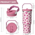 thumbnail image 5 of 1pc 30oz Tumbler with Straw & Handle - Insulated Stainless Steel Cup | Holiday Gift for Man Women (Christmas, Valentine's, Birthday), 5 of 7