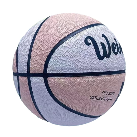 Toystoory Baloncesto de entrenamiento de alto rebote adecuado para todos los jugadores, entrenamiento antideslizante y juego de partidos Deportes y aire libre rosa-blanco