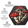 thumbnail image 4 of Disketp Red Mushrooms Funny Coasters,4 Pcs Leather Coasters With Holder, Perfect Housewarming Hostess Gifts,Protect Furniture From Water Marks Scratch, 4 of 9