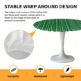 thumbnail image 2 of Elastic Fitted Round Tablecloth, Retro Green Waterproof Stretch Table Cover for 36"-44" Tables, Vintage Rustic Plants Trees Lines Pattern Washable Outdoor Tablecloths for Patio, Picnic, Camping, 2 of 9
