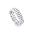 thumbnail image 2 of Baguette Cut Cubic Zirconia Eternity Wedding Band Ring In 14k White Gold Over Sterling Silver Jewelry For Women Ring Size-8, 2 of 3