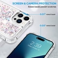 thumbnail image 5 of for iPhone 14 Pro Case Glitter, Shockproof Clear TPU iPhone 14 Pro Case with 2 Screen Protectors, Bling Silver Glitters iPhone 14 Pro Case for Women, 5 of 12