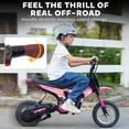 thumbnail image 4 of Qaba Kids Motorcycle, 24V Electric Dirt Bike with 250W Motor, Up to 9.9 MPH, 12" Inflatable Tires and Rear Suspension, for 8-12 Years Old, Pink, 4 of 10