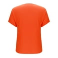 thumbnail image 4 of mfyjkho Tops Para Salir, Blusa Informal De Manga Corta Con Capucha, Cuello En V Y Lino Liso Para Mujer Tops Para Salir Para Mujer Xxxxxl, 4 of 5
