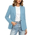 thumbnail image 5 of IUYRTFE Women's Solid Color Long Sleeve Blazer with Button and Pockets Casual Lapel Collar Work Jacket, 5 of 7
