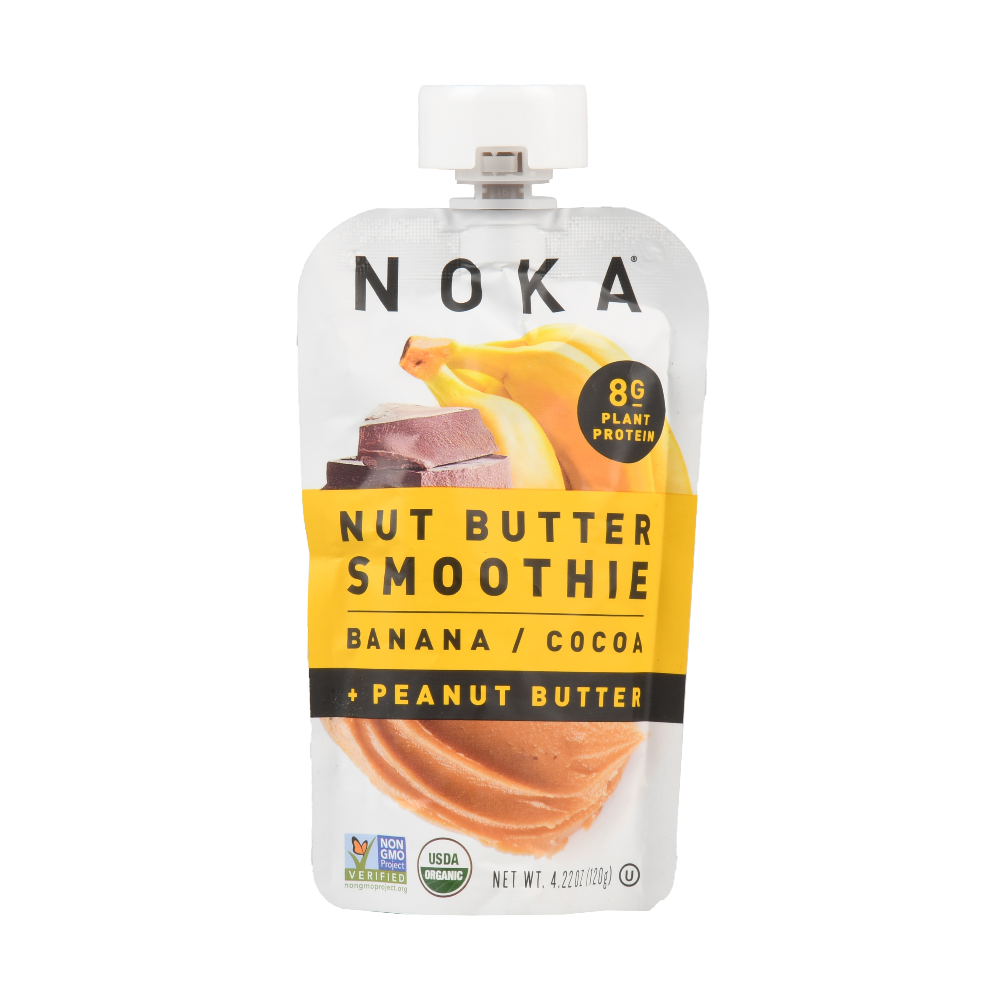 NOKA Nut Butter Smoothie Pouches, Banana and Cocoa + Peanut Butter, Fruit Sauces, Shelf Stable