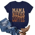 thumbnail image 4 of WREESH Mother's Day Shirts Women's Round Neck Short Sleeved Graphic T-Shirts Navy, 4 of 4