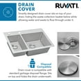 thumbnail image 6 of Ruvati RVM5176 Grey Stainless Steel 33 x 22 Inch Drop-in Double Bowl Sink, 6 of 10