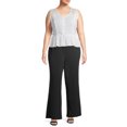 thumbnail image 2 of Heart N' Crush Plus Size Solid Wide Leg Pants with Foldover Waist, 2 of 6