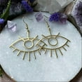 thumbnail image 2 of GKNET The Golden Evil eye Drop Earrings, Gothic Witchy Jewelry, Hypoallergenic,Boho-Silver plated, 2 of 5