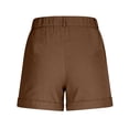 thumbnail image 6 of CIENVNSTG Low Rise Shorts for Women Tailored Trouser Fit Hem and Casual Stretch Comfort Running Shorts Workout Gym with Pockets Brown 2XL, 6 of 7