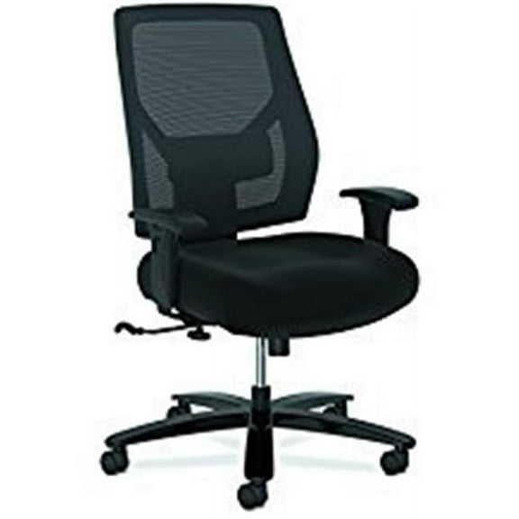 High-Back Big & Tall Task Chair with Adjustable Arms & Lumbar, Black