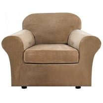 CJC 2-Piece Sofa Couch Covers, Velvet Armchair Slipcover for Separate Cushion Couch, Stretch Furniture Protector for Pets Kids, 9 Colors