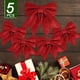 thumbnail image 3 of 5PCS Lazo de Cinta Navideña 24 cm Lazos Navideños de Gran Tamaño Cinta Pajaritas Adornos Decoración Navideña para Árboles de Navidad Envoltura de Regalos Guirnalda de Árbol de Navidad Coche Boda Rojo, 3 of 7
