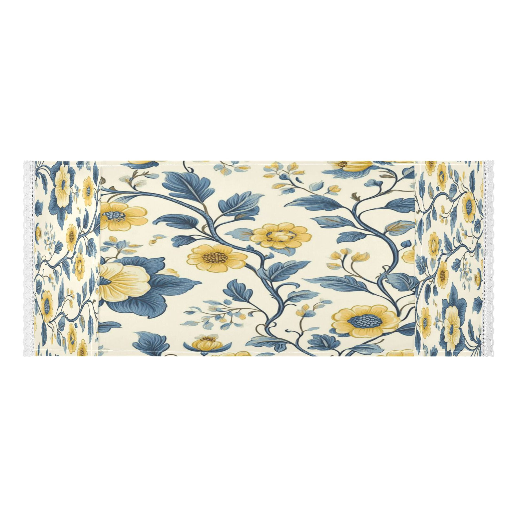 WOBOGO Yellow Vintage Floral Pattern Washing Machine Cloth Dryer Refrigerator Top Cover Protective Non-Slip Mat For Kitchen Laundry