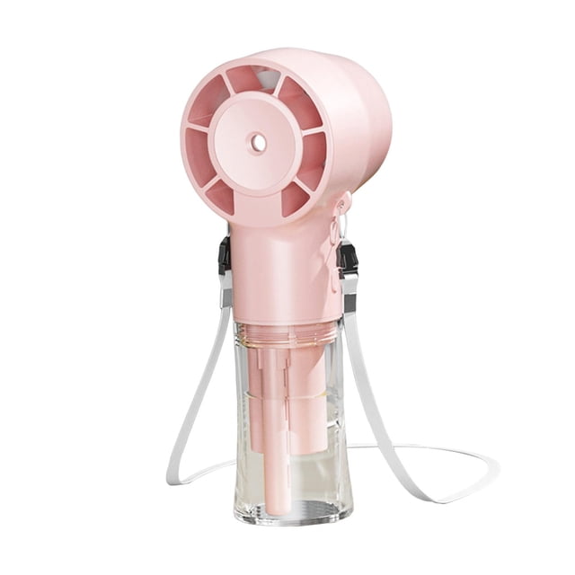 Ventilador de mano nebulizador Ventilador personal Multifunción Elegante USB Ajuste de 4 velocidades rosa