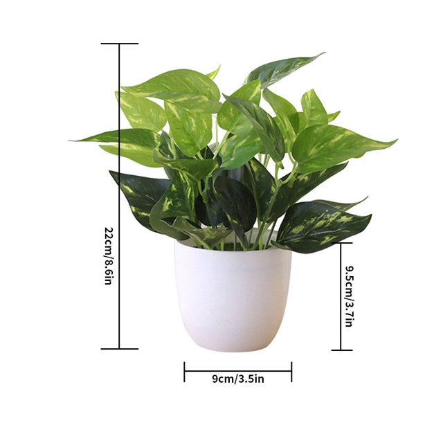 Artificial Potted Plant Leaf Simulation Leaves Home Office Desktop Greenery Decoration
